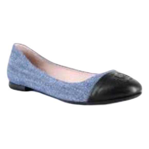 Taryn Rose Blue Rosa Flats Blue Denim Black Made in Italy